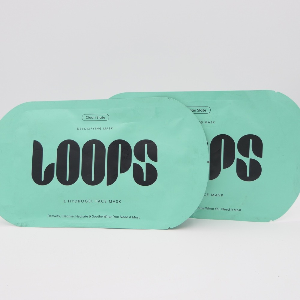 Loops Clean Slate Detoxifying Hydrogel Face Mask 2 Pack Hydrate, Cleanse, Soothe